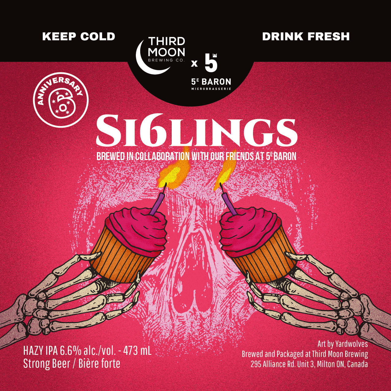Hazy IPA - 4-pk of "Si6lings" 473mL cans