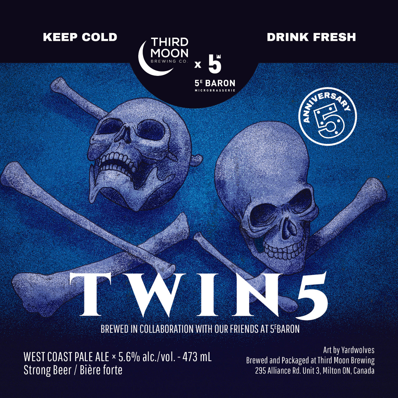 West Coast Pale Ale - 4-pk of "TWIN5" 473mL cans