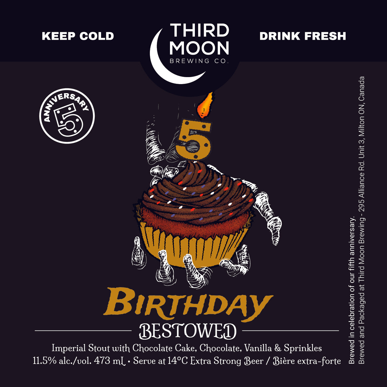 Imperial Stout - "5th Anniversary Birthday Bestowed" 473mL can