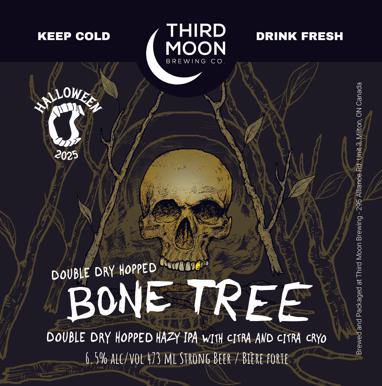 Hazy IPA - 4-pk of "DDH Bone Tree (Halloween 2025)" 473mL cans