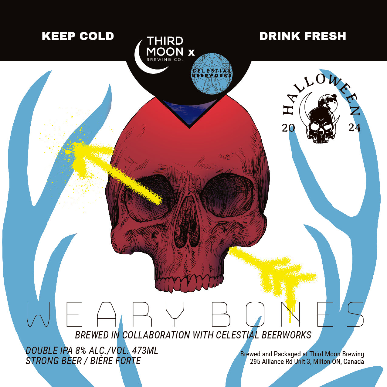 Hazy DIPA - 4-pk of "Weary Bones" tall cans