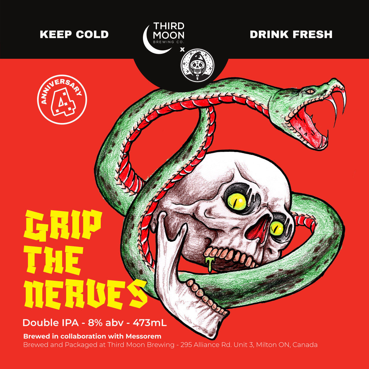 Double IPA - 4-pk of "Grip The Nerves" tall cans