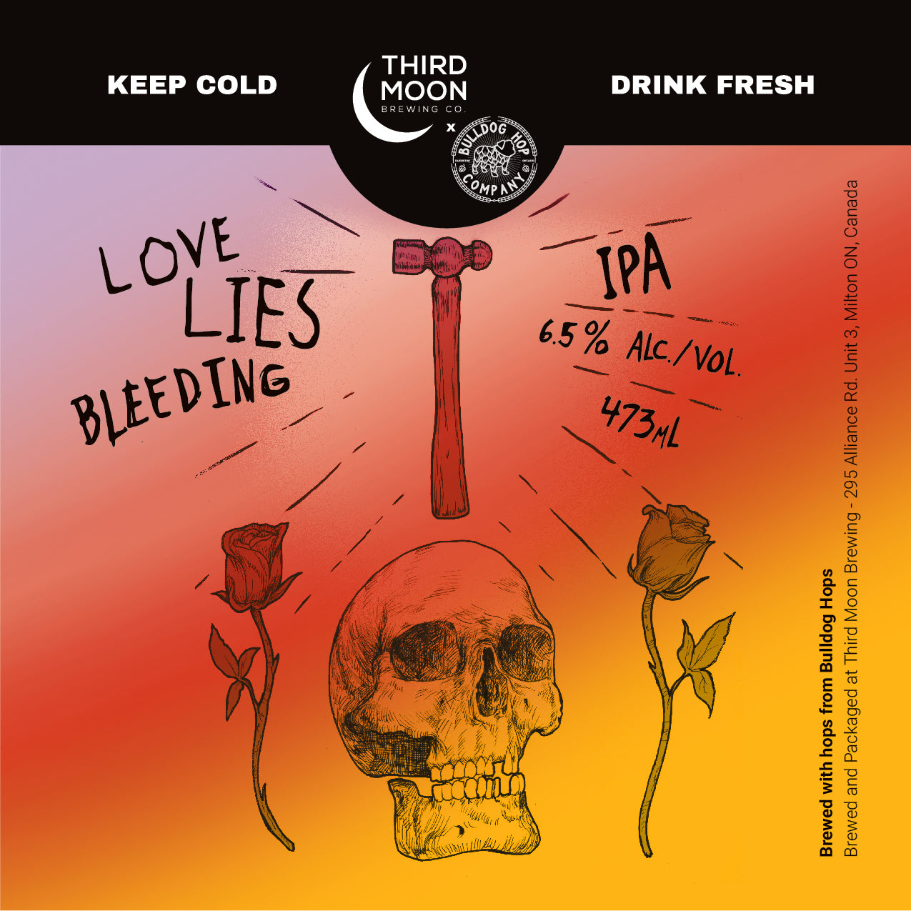 Hazy IPA - 4-pk of "Love Lies Bleeding (Bulldog Comet)" tall cans
