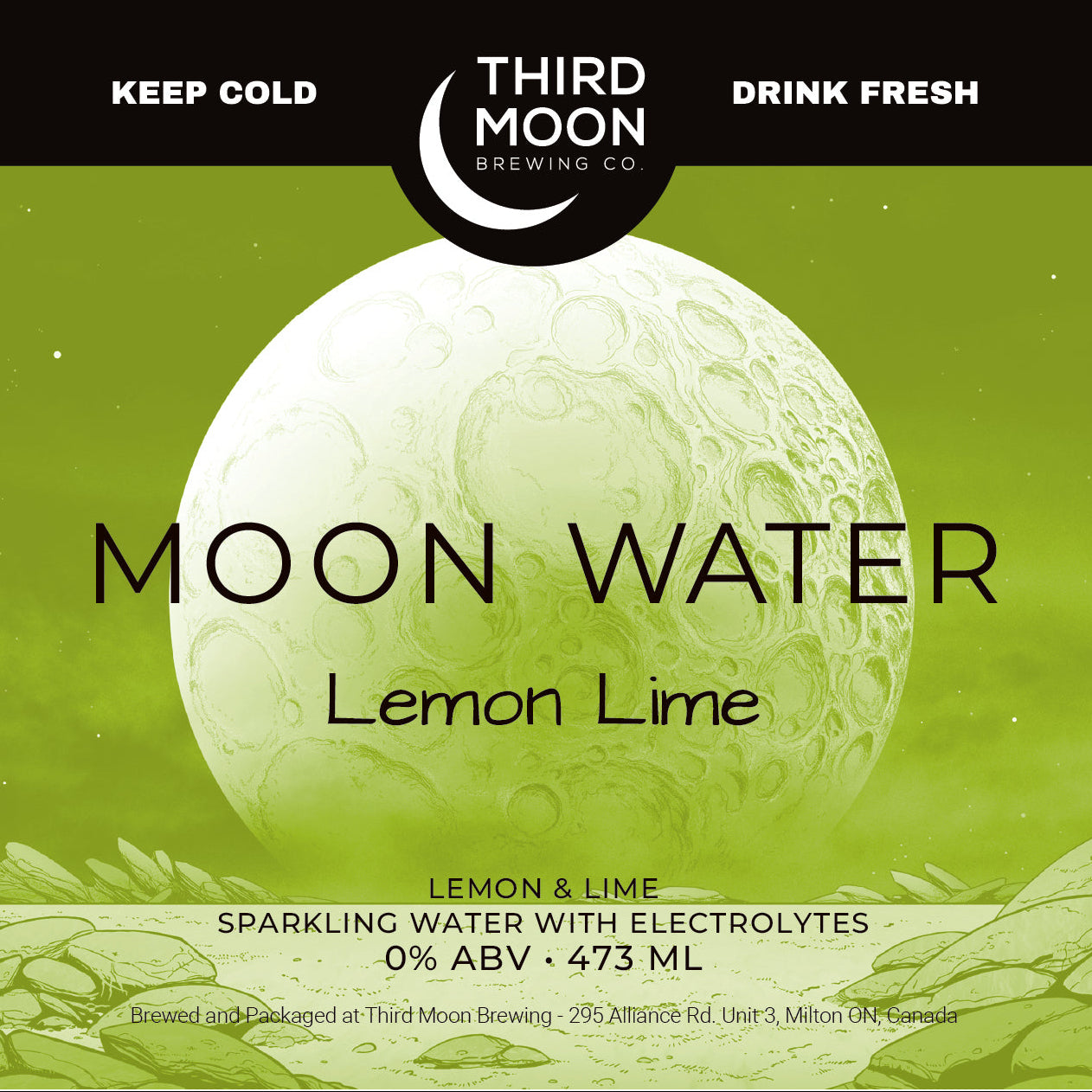 Sparkling Water - 4-pk of "Moon Water (Lemon Lime) 473mL cans