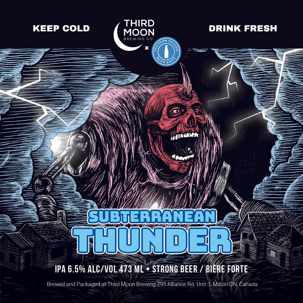 Hazy IPA - 4-pk of "Subterranean Thunder" 473mL cans