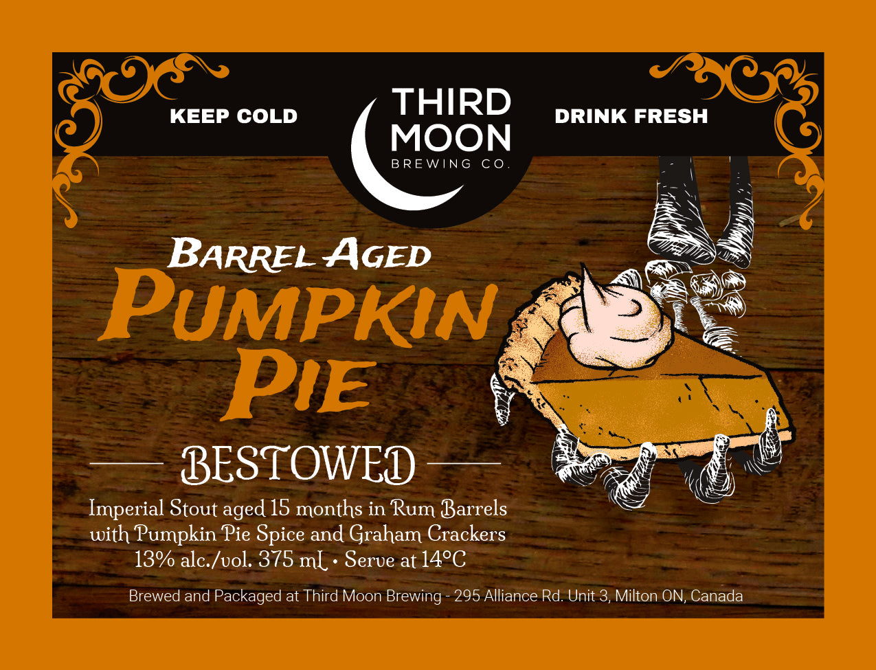 Barrel Aged Imperial Stout - "Barrel Aged Pumpkin Pie Bestowed" 375mL wax-dipped bottle