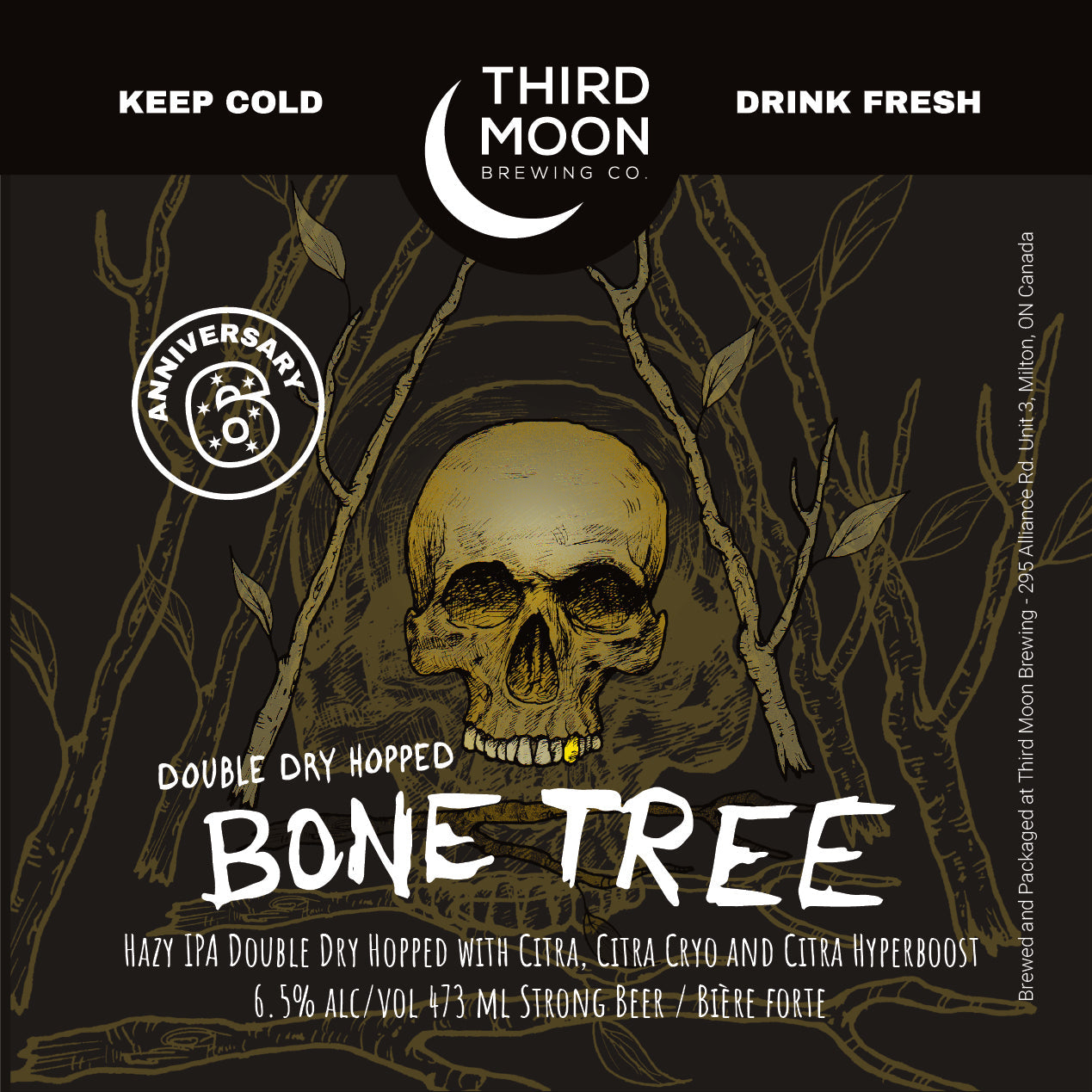 DDH Hazy IPA - 4-pk of "DDH Bone Tree (6th Anniversary)" 473mL cans