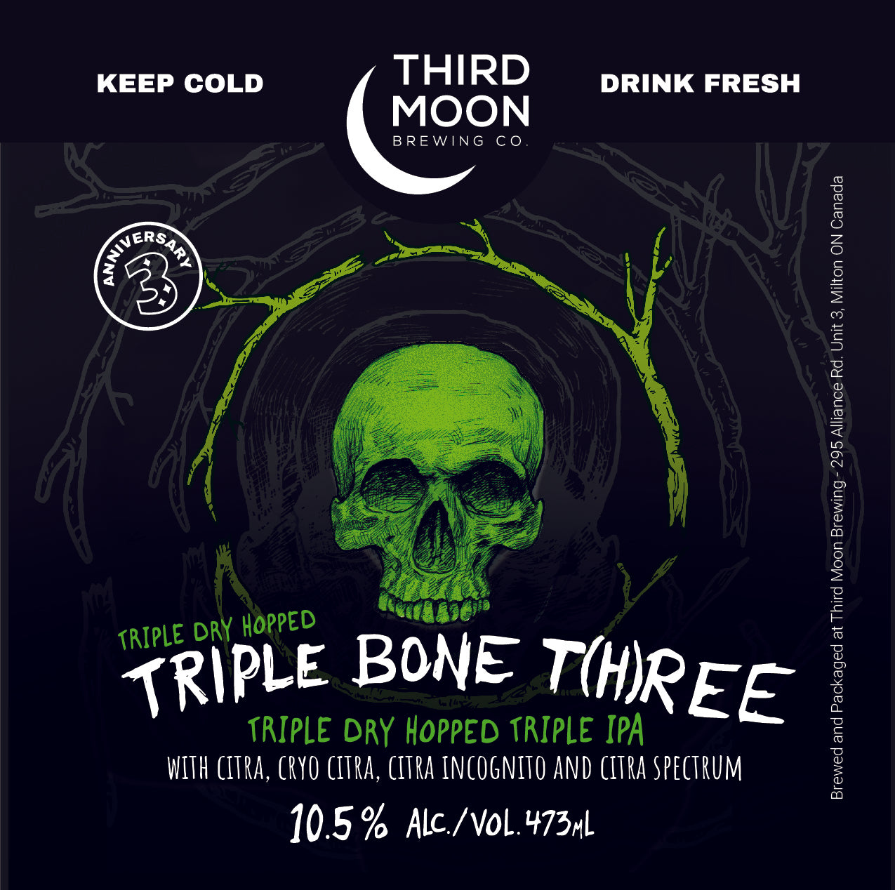 Triple IPA - 4-pk of "Triple Dry Hopped Triple Bone T(h)ree" tall cans