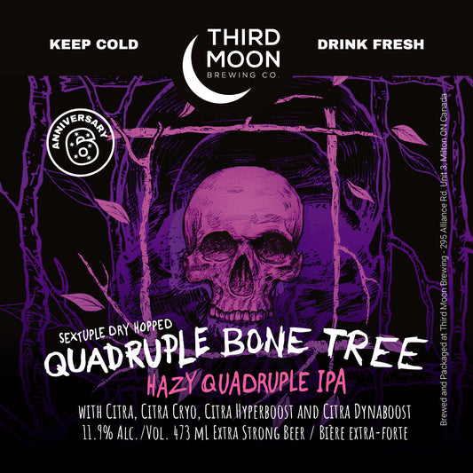 Quad IPA - 4-pk of "Sextuple Dry Hopped Quadruple Bone Tree" 473mL cans