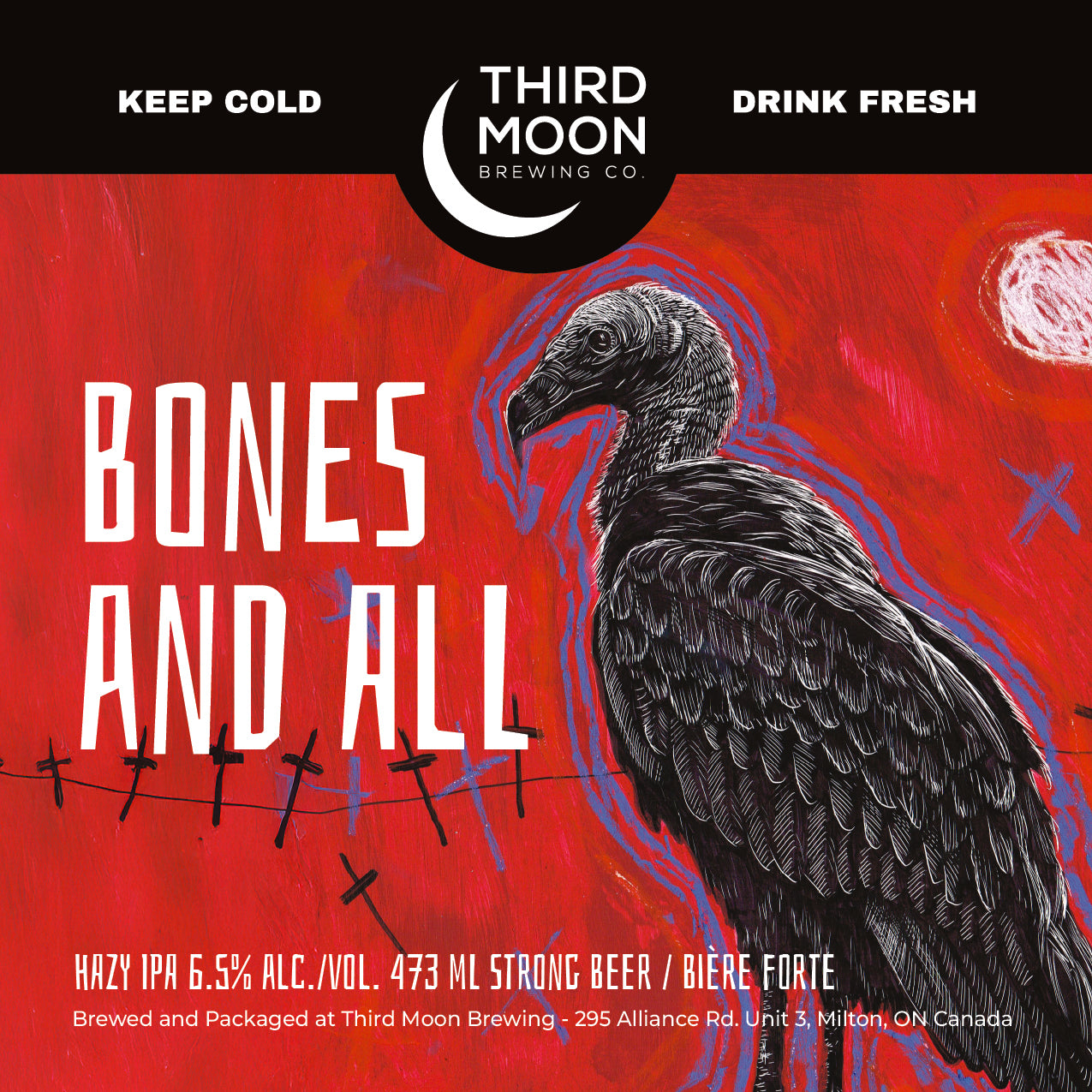 Hazy IPA - 4-pk of "Bones And All" 473mL cans