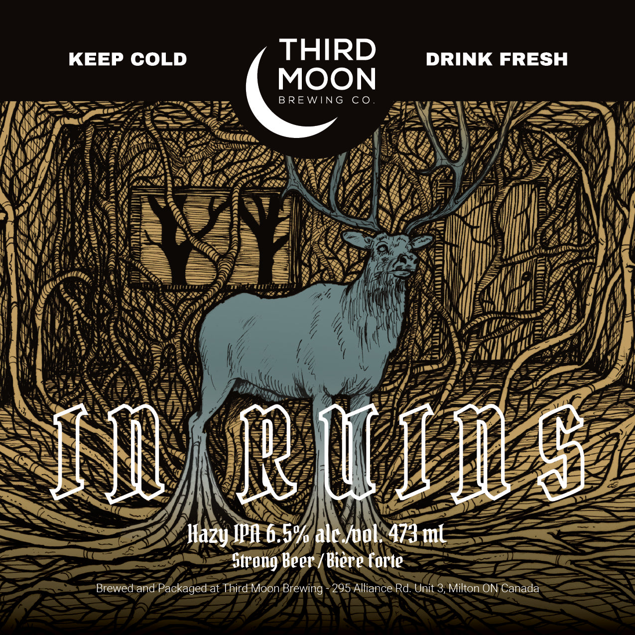 Hazy IPA - 4-pk of "In Ruins" 473mL cans
