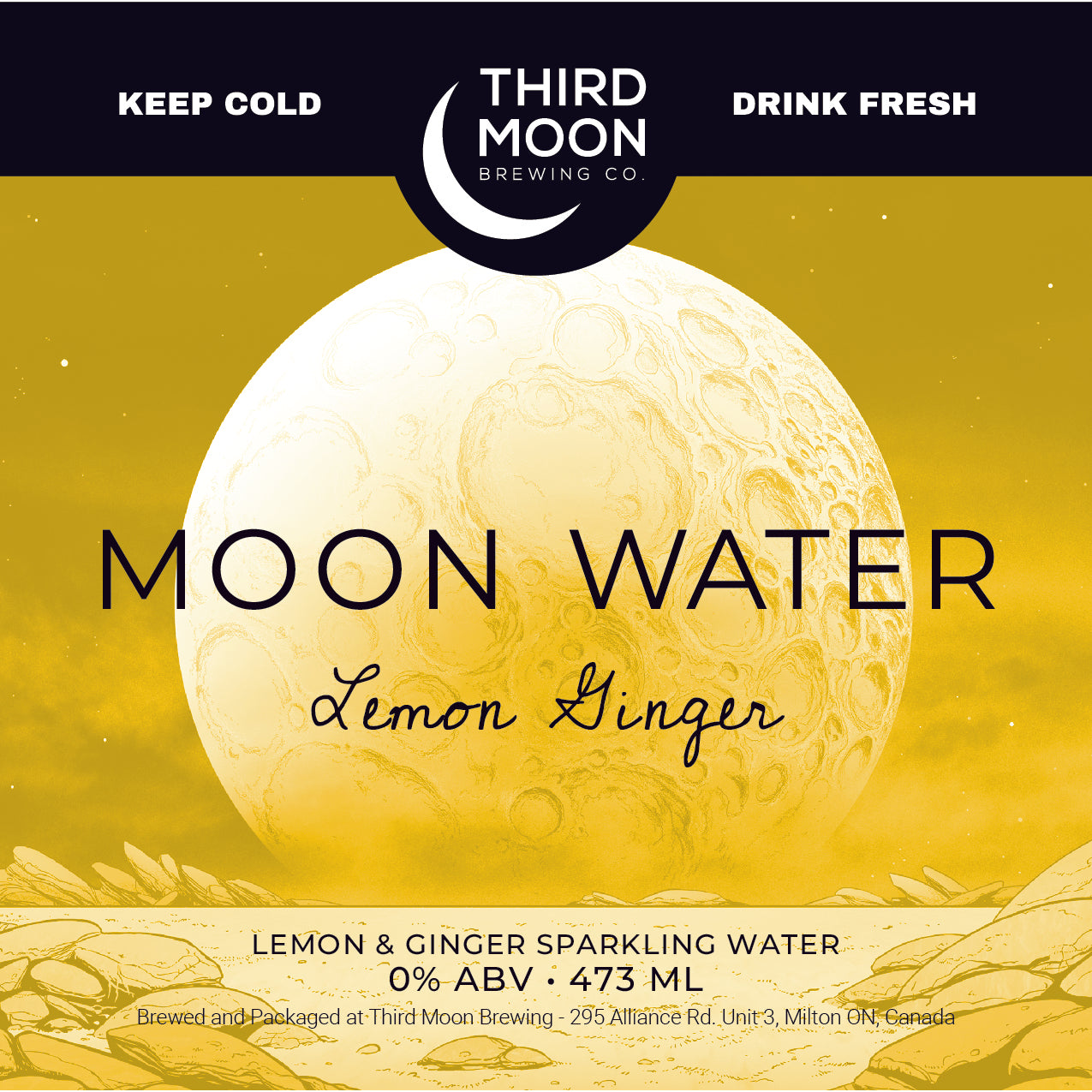 Sparkling Water - 4-pk of "Moon Water (Lemon Ginger)" tall cans