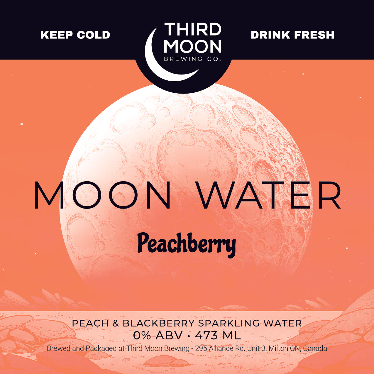 Sparkling Water - 4-pk of "Moon Water (Peachberry) tall cans