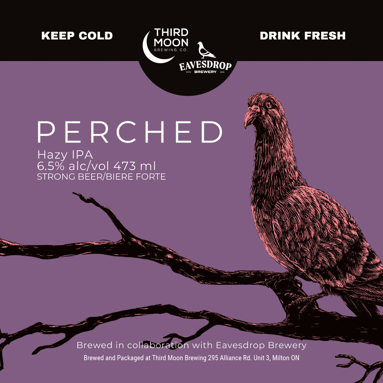 Hazy IPA - 4-pk of "Perched" 473mL cans