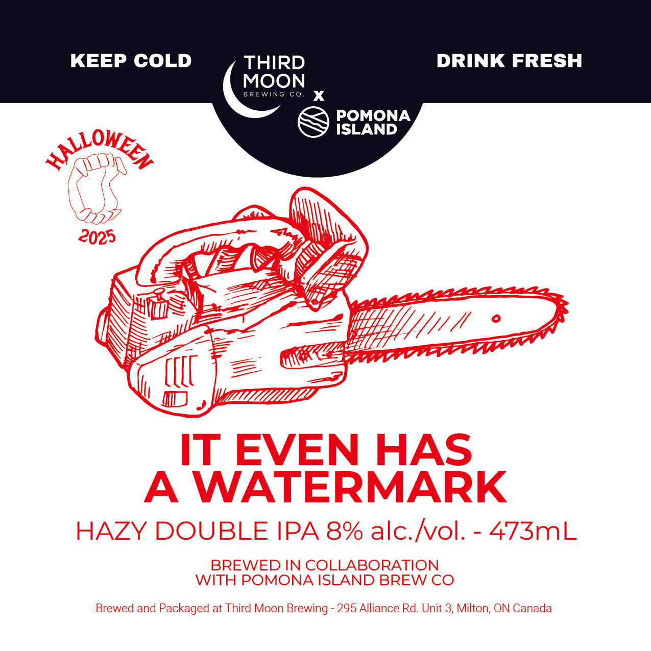 Hazy DIPA - 4-pk of "It Even Has A Watermark" 473mL cans