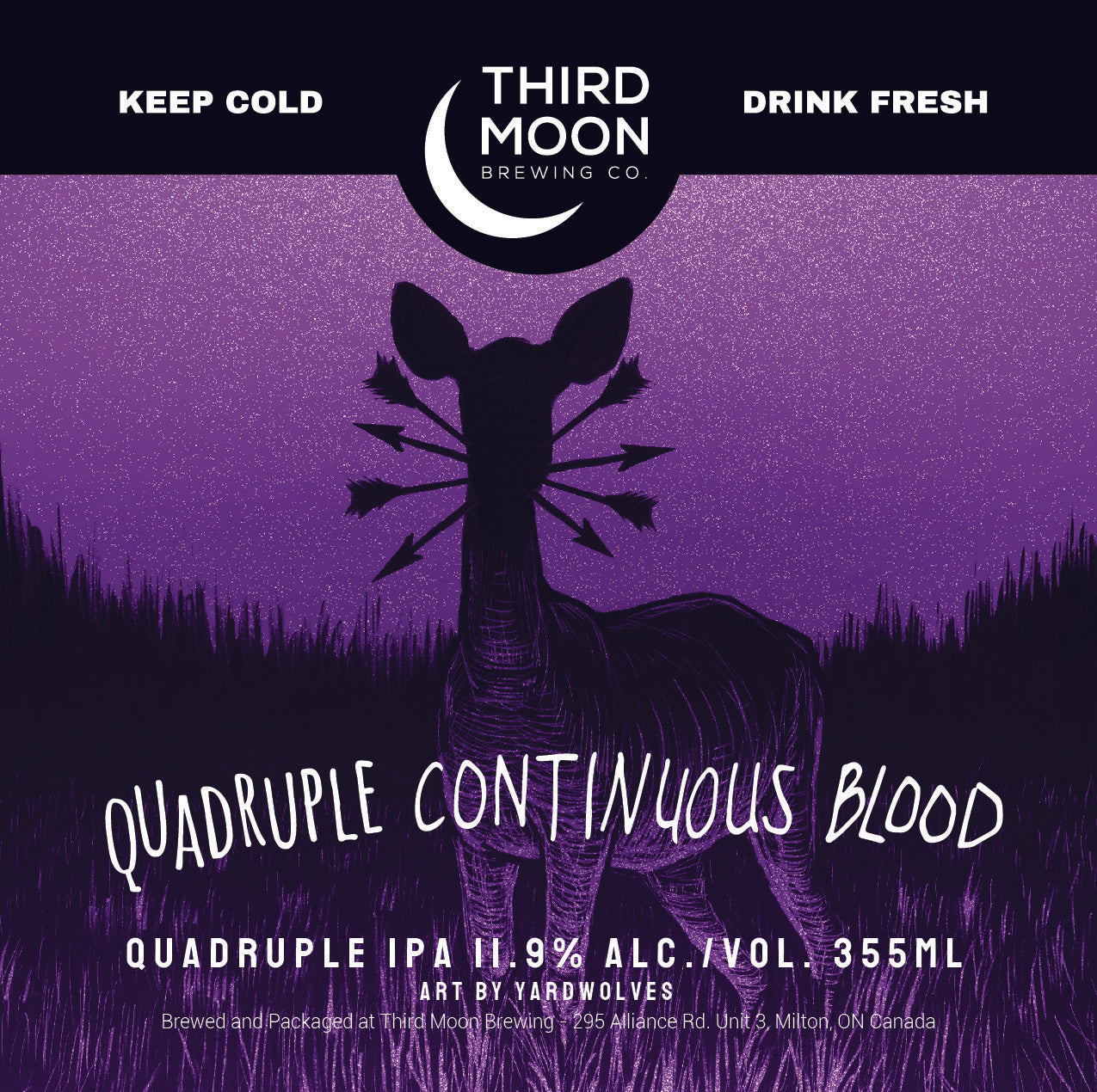 Quad IPA 4pk of "Quadruple Continuous Blood" 355mL cans Third Moon